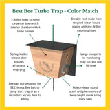 Carpenter Bee Traps for Outside - Carpenter Bee Trap, Turbo Trap 2.0 W/Bee Vault Wood Bee Traps - Carpenter Bee Traps for Outdoors Hanging - Bee Catchers for Outside (Brown, 1 Pack)