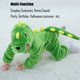 QIAONIUNIU Halloween Baby Green Dinosaur Costumes Toddler Outfit Infants Cosplay Romper 18-24 Months