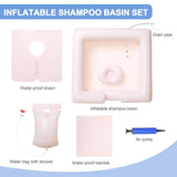 Inflatable Bedside Shampoo Basin Kit with Water Bag, Wash Hair in Bed at Home, Outdoors or the Hospital. For Handicapped, Child, Seniors, Pregnancy, Bedridden Patient. Water Bag Capacity 2.1gal(8L)