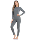 WEERTI Thermal Underwear for Women Long Johns with Fleece Lined, Base Layer Women Cold Weather Top Bottom Grey