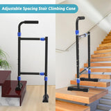 Aluminum Stair Climbing Assist Cane, Stair Walker for Elderly with Sore Knees, Stair Cane with Widened Base, Adjustable Height and Easy Installation, Suitable for Steps with Varying Heights and Widths