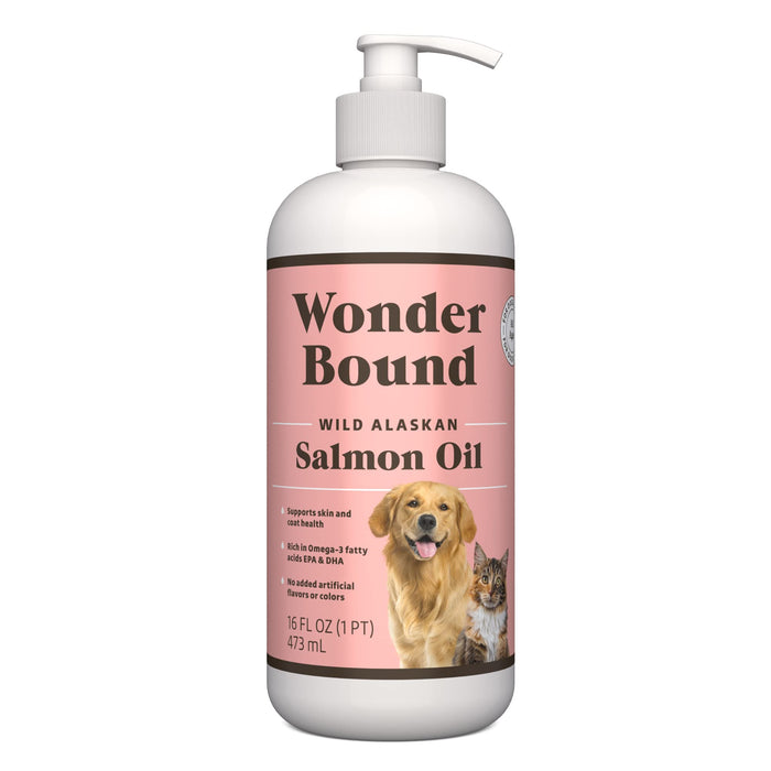 Amazon Brand - Wonder Bound Wild Alaskan Salmon Oil for Dog, Cat, 16 fl oz