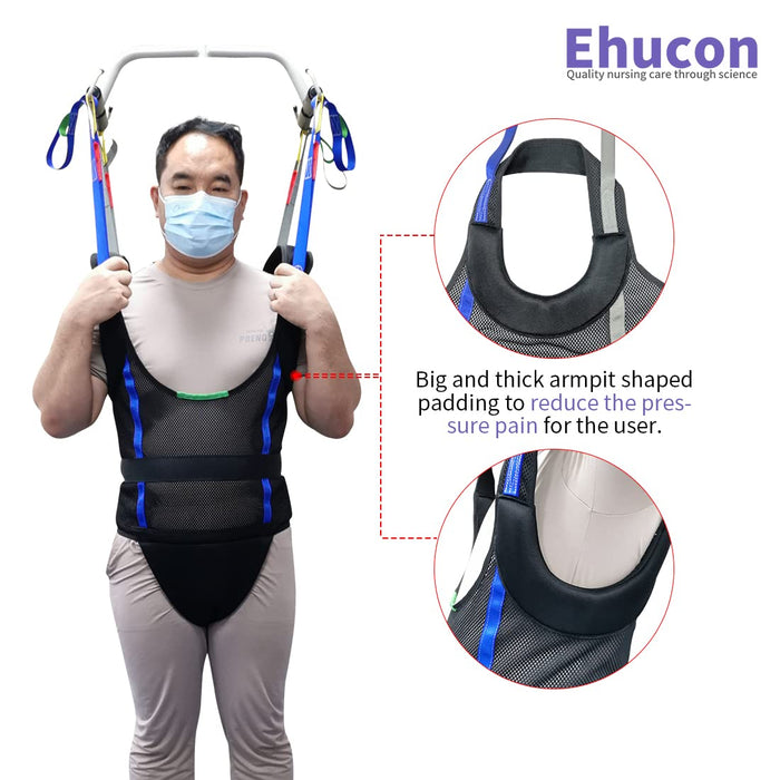 Ehucon Comfort Padded Patient Lift Walking Sling,Portable Hoyer Standing Harness to People/Handicap for Ambulating Support Training,500 lbs Safety Loading(Small)