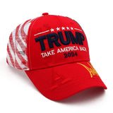 Trump 2024 Hat MAGA Hat Embroidered Take America Back Donald Trump Slogan USA Adjustable Mesh Red Baseball Cap for Woman Men