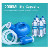 Male Urinal Bottle 68 OZ Portable Urinals for Men 59" Long Hose with Lid (Blue)