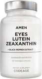 Amen Eyes Lutein Zeaxanthin Supplement - Marigold Red Beet Root Black Pepper - Eye Care, Vision Support Vitamins Formula - 3-Month Supply - Non-GMO - Vegan - 90 Capsules