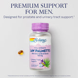 SOLARAY Saw Palmetto Extract - Prostate Health and Urinary Tract Support - 136 mg Fatty Acids and Sterols - Lab Verified, 60-Day Money-Back Guarantee (60 Servings, 60 Softgels)