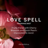 Victoria's Secret Love Spell Mist, Body Spray for Women, Notes of Cherry Blossom and Fresh Peach Fragrance, Love Spell Collection (8.4 oz)