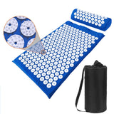 XiaoMaGe Acupressure Mat and Pillow Set with Bag - Large Size 28.7 X 16.5 inch Acupuncture Mat for Neck & Back Pain Relief- Naturally Relaxation Gift for Women - Stress Relief Massage Mat (Blue)