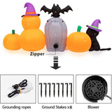 HBlife 8 FT Halloween Inflatables Decorations Pumpkin, Animated Bat Tombstone Blow Up Pumpkin with Build-in LEDs, Inflatables Decoration for Front Yard, Porch, Lawn and Halloween Party