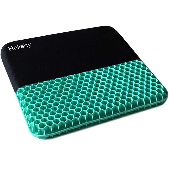 Gel Seat Cushion, Double Thick Egg Gel Cushion for Pressure Pain Relief, Breathable Wheelchair Cushion Chair Pads for Car Seat Office Chair (Green)