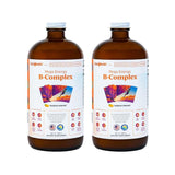 LIQUIDHEALTH 32 Oz B Complex Liquid Super Mega Energy Active B Vitamins Supplements Bcomplex Methlayted, Vegan, Gluten, Soy, Sugar Free - 2 Pack