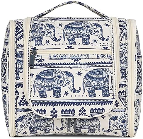 Hanging Toiletry Bag for Women Travel Makeup Bag Organizer Toiletries Bag for Cosmetics Essentials Accessories (Large, Elephant)