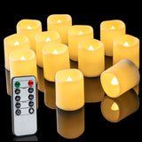 Homemory 400+ Hour Remote Control Candles, 2/4/6/8H Timer LED Votive Candles, Battery Operated Tea Lights in Warm White for Outdoor, Table, Halloween, Christmas (Batteries Included