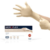 MICROFLEX 10-754 Daily Defense Disposable Latex Gloves for Cleaning, Food Prep, First Aid - XL, Natural (Box of 100)