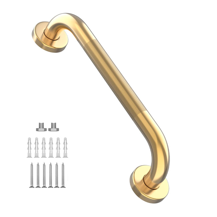 20 Inch Anti Slip Shower Grab Gold, Munzong Bathroom Grab Bar, Knurled Bathroom Balance Bar,Safety Hand Rail Support Handicap Elderly Injury Senior Assist Bath Handle