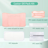 Castor Oil Pack Wrap, MRLI 5 Pack Castor Oil Pack for Liver Detox, Organic Cotton Flannel for Castor Oil Pack, Reusable Castor Oil Pack Kit for Thyroid Neck with Adjustable Elastic Strap