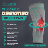 Modvel Compression Knee Brace for Women & Men - 2 Pack Knee Brace for Women Running Knee Pain, Knee Support Compression Sleeve, Workout Sports Knee Braces for Meniscus Tear ACL & Arthritis Pain Relief