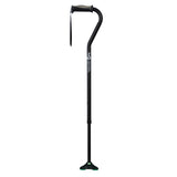 Hugo Mobility 731-857 Adjustable Offset Quadpod Walking Cane with Ultra Stable Cane Tip, Ebony