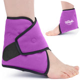 Hilph Ankle Cold Pack for Achilles Tendonitis, Reusable Ankle Ice Pack Wrap with Hot Cold Therapy for Sprained Ankle Injuries, Plantar Fasciitis, Swelling, Sore Feet, Foot & Heel (Purple)