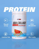 EHP Labs Aqua Hydrolyzed Collagen Peptides Powder - 10g of Protein per Serving, Hydration & Gut Health Support, Grass Fed Pasture-Raised Bovine Collagen, Type I & III, 24 Servings (Raspberry Refresh)