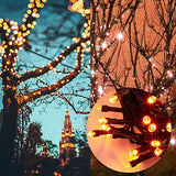 HOME LIGHTING 66FT 200 LED Halloween String Lights, Plug in Green Wire String Light, 8 Lighting Modes Waterproof Fairy Mini Lights for Indoor Outdoor Christmas Wedding Party Decorations (Orange)