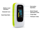 Rechargeable Pulse Oximeter Fingertip,SmileCare Blood Oxygen Meter Finger Oximeter,Bluetooth Oxygen Monitor with Free App iOS & Android