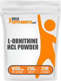 BULKSUPPLEMENTS.COM L-Ornithine HCl Powder - L-Ornithine Hydrochloride - L Ornithine Powder - Amino Acids Supplement - 1000mg of Ornithine HCl per Serving, 250 Servings (250 Grams - 8.8 oz)