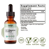 LIMELIGHT HERBALS The Organic Inflammation Formula: Advanced Liquid Supplement Drops with Concentrated Turmeric, Boswellia, Ginger, Black Pepper, Inflammatory Support, 60 Servings, Made in USA