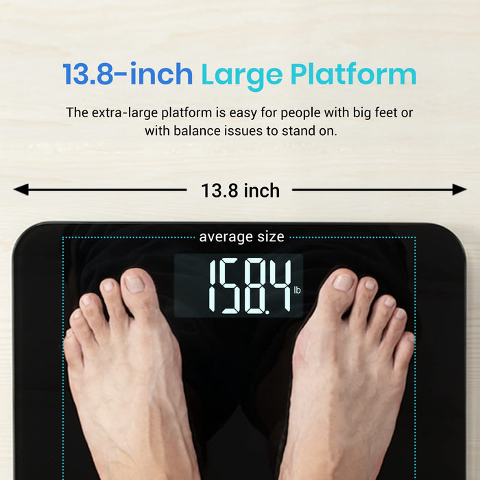 Etekcity Scale for Body Weight, Bathroom Digital Weighing Machine for People, Extra Wide Platform and High Capacity, Accurate and Safe, Large Number and Easy-to-Read on Backlit LCD Display, 440 lb