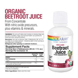 Solaray Organic Beetroot Juice from Concentrate | Supports Healthy Energy, Heart & Brain Function | 16 fl oz, 16 Servings