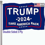 Trump 2024 Flag 3x5 Outdoor Double Sided 3 Ply-Donald Trump Take America Back Flags Vivid Color Clear Pattern Reinforcement Sewing Durable Polyester