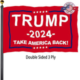 Trump 2024 Flags 3x5 Outdoor Made in USA-Double Sided 3 Ply Heavy Duty Red Take America Back Trump Flags Banner for Outside with 2 Brass Grommets UV protection Fade Resistant for Indoor Outdoor