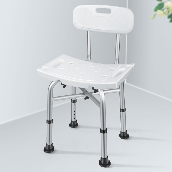 LUFEIDRA Shower Chair for Inside Shower with Back, 500lbs Heavy Duty and Adjustable Height Bath Chair Shower Seat with Crossbar Supports for Elderly, Adults Child and Women