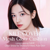 CLIO Kill Cover Mesh Glow Cushion Foundation ([Refill Included] 15g*2, 23N GINGER), Glass Skin, Long-Lasting, Lightweight, Buildable Coverage, Glowy Skin Makeup