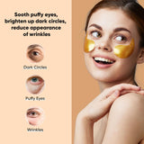 LE GUSHE Under Eye Mask & Under Eye Patches (30 Pairs) - Gold Eye Mask with Collagen & Amino Acid, Cooling Eye Care for Wrinkles, Puffy Eyes & Dark Circles, Brightening Skincare