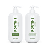Routine Wellness Shampoo and Conditioner Set for Stronger Hair - Vegan, Clinically Tested Biotin Shampoo with Nourishing Oils and Vitamins - Rosemary & Lemongrass 14oz (Pack of 2)
