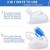 Urinals for Men, 2000ml Urine Bottle for Men, Male Portable Pee Bottle, Spill Proof Men's Potty Portable Urinal, 45.2" Long Tube with Lid for Camping Car Travel Bed Emergency Urination Device