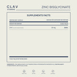 CLAV® Zinc Bisglycinate 25mg - 180 Tablets (6 Months Supply) - Natural Chelated Zinc Supplement - Vegan Zinc Glycinate for Immune & Skin Support