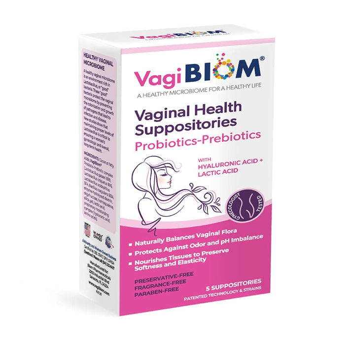 VAGIBIOM Lactobacillus Suppository: Microbiome Flora balance and Odor Control Regimen; Balance and Nourishes Healthy Flora; Paraben-Free Preservative-Free