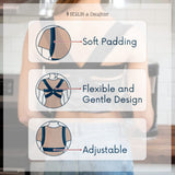 Berlin & Daughter Posture Corrector - Fully Adjustable Breathable Clavicle Chest Back Support Brace for Improves Posture & Provide Lumbar Support Back Pain Relief - Perfect for Men & Women - Large