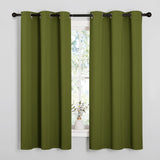 NICETOWN Christmas Window Decoration Thermal Insulated Solid Grommet Blackout Curtains/Drapes for Living Room (1 Pair, 42 by 63 inches, Olive Green)