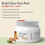 NUTRIGLOW Bridal Glow Face Pack for Deep Exfoliation Blackhead, Removal Refining Pores, Instant Brightening and Hydrating Skin, All Skin Types, No Parabens & Sulphates, 300gm