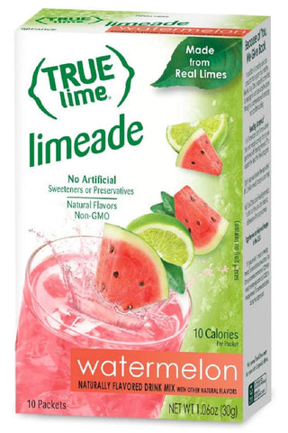 TRUE LIME | WATERMELON AQUA FRESCA 10ct each box. True Lemon | True Citrus NON GMO and NO GLUTEN, 1.06 Ounce (Pack of 4) NEW FLAVOR