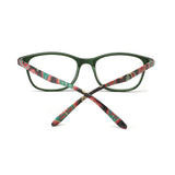 HAITONGCR Lightweight Ladies' Square-Frame Blue Light Blocking Reading Glasses for Women (Green 2.0) R1107