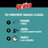 Drano Max Build Up Remover Drain Clog Remover and Cleaner, Great for Clog Prevention, Commercial Line, 60 oz