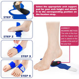 DR. POTTER+ Arch Support Sleeves for Plantar Fasciitis Relief, Adjustable Compression Bands with Removable Arch Support Pads for Fallen Arches, High Arch, Flat Feet, Feet Pain Relief - Blue