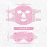 Face Eye Mask Ice Pack for Reducing Puffiness, Bags Under Eyes, Puffy Dark Circles, Migraine,Hot/Cold Pack with Soft Plush Backing (Pink-(1*Eye Mask+1*Face Mask))