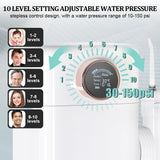 Water Dental Flosser,Water Teeth Cleaner 2 Jet Tips and 10 Pressure Levels, 900ML Large Water Tank Oral Irrigator for Family (White)