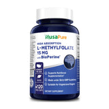 NusaPure L Methylfolate 15mg, 120 Veggie Capsules, Bioperine